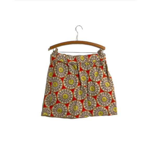 Orange-Red FLORAL Medallion Pattern Skirt - Banana Republic - Size M - Picture 3 of 6